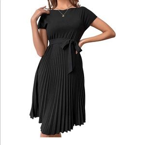 Black pleated dress
